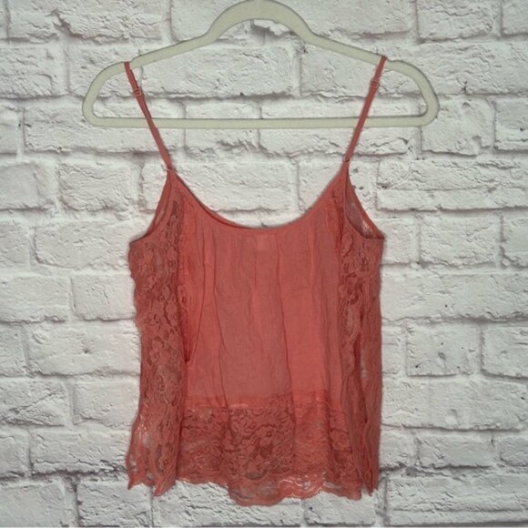 Free People Intimately Free Lace Trim Coral Cami Top - Picture 4 of 12